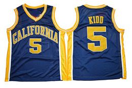 Mens California Golden Bear Jason Kidd College Basketbal Jerseys Vintage # 5 Navy Blue Shirts University Stitched Jersey S-XXXL