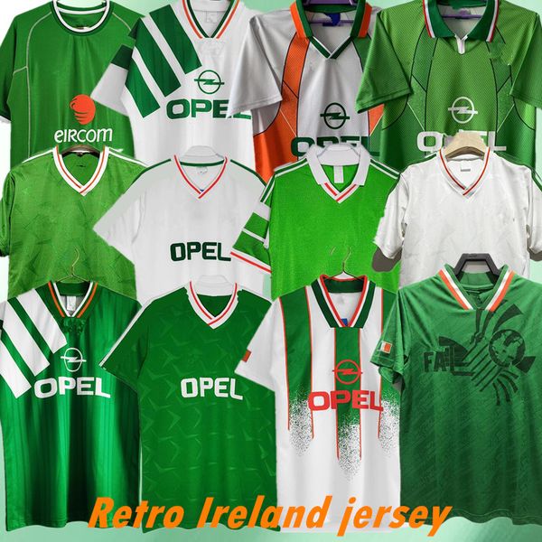 retroceso KEANE Retro Irelands camisetas de fútbol conjuntos 1988 1990 1992 1996 1997 Classic Vintage Irish Mcgrath Duff STAUNTON HOUGHTON Mcateer Short Retro Maillots kit