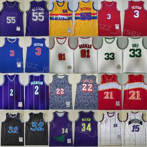 Throwback Kevin Durant basketbalshirts Vintage Ray Allen 34 LeBron James 23 Steve Smith 8 Ben Wallace 30 Allen Iverson Chris Paul 3 Patrick Ewing 33 Retro shirt