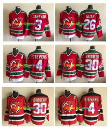 30 Martin Brodeur 4 Scott Stevens New Devils CCM Throwback Hockey Jersey 3 Ken Daneyko 26 Devils Patrik Elias Red Size S-3XL