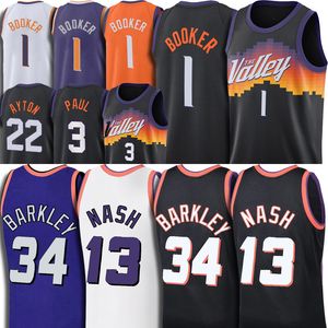 Throwback 13 Steve Charles Nash Barkley Jersey Basketball Devin 1 Booker Chris DeAndre Paul Ayton Jerseys