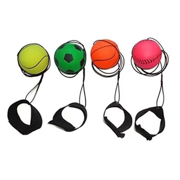 Lanzar pelota de goma hinchable para niños, divertido entrenamiento de reacción elástica, muñequera, pelotas para equipos de juego al aire libre, juegos, juguetes, 8 colores interesantes