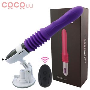 Stuwkracht Dildo Vibrator Automatische G Spot met SUCTion Cup Sex Toy voor vrouwen Handvrij plezier Anaal orgasme 220818