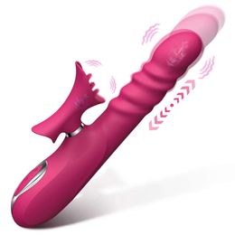 Brusting Dildo Vibrateur Toys sexy pour femmes, G Spot Longing Licking avec 10 modes Toys imperméables Femmes Couples Plaisir