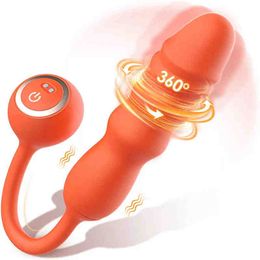 Poussée G Spot Dildo Vibromasseur pour femmes Stimulateur de Clitoris Mise à jour Propulsion Anal Butt Plug Adultes Sex Toys Halloween cadeau
