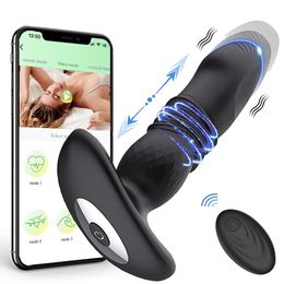 Empuje Vibrante Butt Butt Anal App Vibrator inalámbrico juguetes de sexo remoto para mujeres Massora de próstata de consolador Buttplug 240412