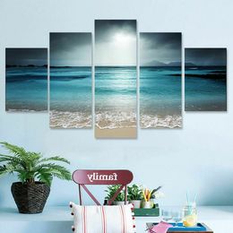 Lienzo de decoración de pared Thuis Ocean Strand Zeegezicht Natuur Landschap Foto Kunst Hd Print Schilderij Op Canvas Voor Woonkamer sin marco