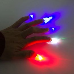 Duim vinger licht magie duimen licht speelgoed voor volwassen goochelaar rekwisieten led flitsende vingers Halloween Party Children Toys