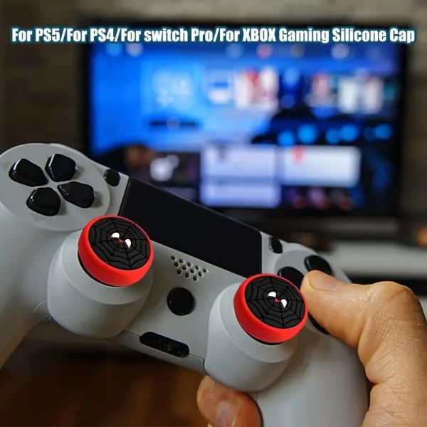 Couvre-joysticle non glissée du pouce Grip de la couverture de joystick non glissée Grip Stick pour PS5 PS4 Switch Pro Silicone Cover 4pcs