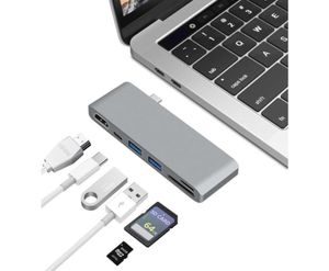 Adaptateur HUNDERBOLT 3 USB-C HUB pour MacBook Pro Nintendo Switch Samsung S8, Type-C Charger Port + Port + 2 * Port USB 3.0 + Reader de carte SD7188769
