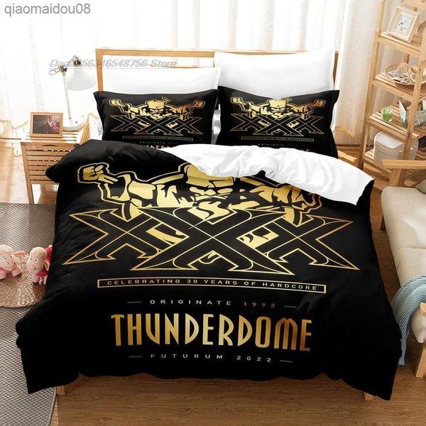 Juego de cama THUNDERDOME, juego de cama individual doble tamaño Queen King, juego de funda nórdica para dormitorio de chico Aldult, juego de sábanas con estampado 3D 2022 L230704