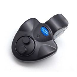 TI US - Campana electrónica con luz LED para mordedura de pez, alarma con sonido, clip en caña de pescar, color negro, 240b