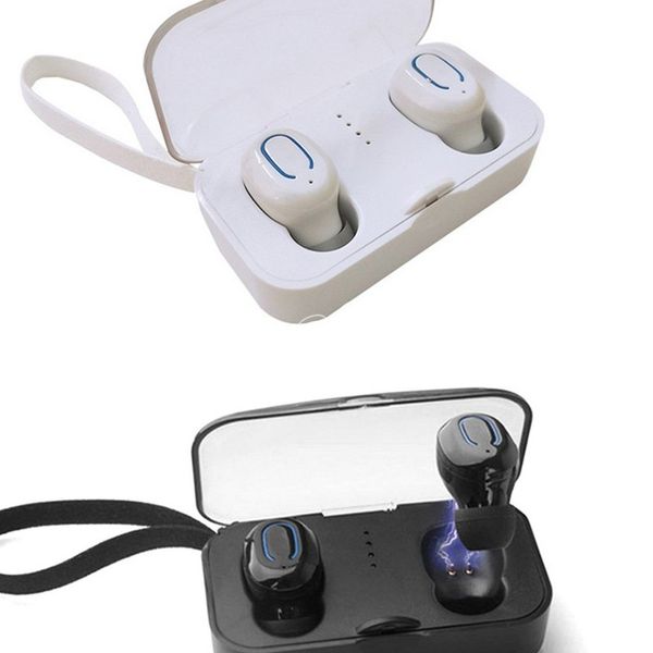 Écouteurs sans fil invisibles TI8S TWS Sports Bluetooth V5.0 avec casque mains libres intra-auriculaires avec boîtier de charge pour tous les smartphones