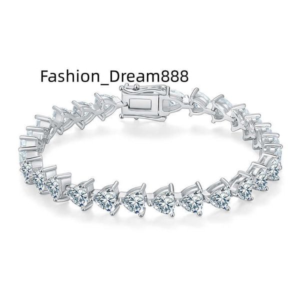 Tianchen bijoux en gros VVS D couleur Triangle coupe Moissanite diamant Bracelet 925 argent balle de tennis chaîne Bracelet femmes OEM