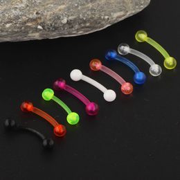 TIANCIFBYJS 16G Acryl Wenkbrauw Ringen Tragus Helix Oorbel Lip Oorkraakbeen Barbell Groothandel Body Piercing Sieraden Mix 9 Kleur 240109