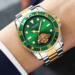 Tiannbu Tianbo Automatic mécanical watch New Green Water Ghost Series Mens Mens Watch
