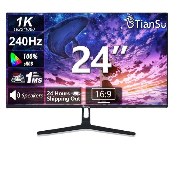 Tiansu 24 pouces 240Hz moniteur d'ordinateur 144Hz pour Pc Gamer 27 pouces écran IPS rapide moniteur 24 ''240 Hz FHD moniteurs