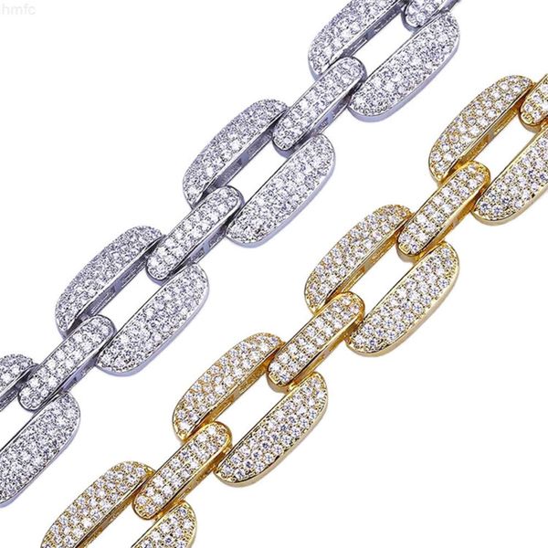 Tianyu Custom Hiphop Jewelry 10k/14k/18k oro macizo Cz diamante helado cadena de eslabones cubanos pulsera para hombres
