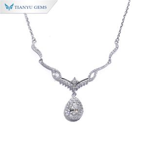 Tianyu-Cadena de diamantes de moissanita para mujer, joyería fina con nombre personalizado, Mossanite Sier VVS, collares de oro auténtico de 10K y 14K