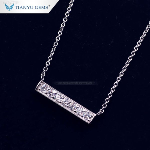 Tianyu gems 14k 18k oro blanco 3,0mm redondo brillante corte moissanita diamante collar de mujer