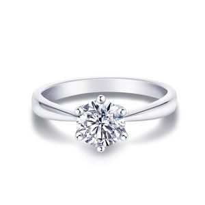 Tianyu gemmes 925 argent Solitaire anneaux broche réglage 2ct1ct05ct diamant bague de mariage pour les femmes doigt bande bijoux 240402