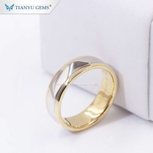 Tianyu Gems personnalisé 14K / Whiteyellow Gold Engagement Men Ring