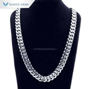 Tianyu Gems personnalisé pour toujours qualité Sier Gold Collier Hip Hop Chaîne mâle Cuban Lien