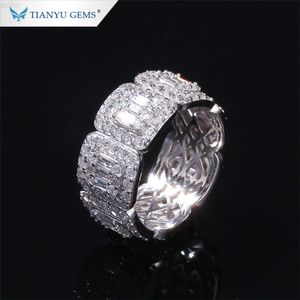 Tianyu Gems – bague en diamant Moissanite personnalisée pour homme, en or véritable 10k 14k 18k, Hip Hop cubain