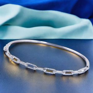 Tianyu Gems Girls Fine Jewelry White Moissanite en 10K Gold Bangle met pure diamantgrootte gratis