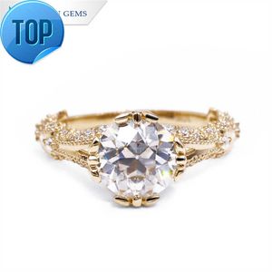 Tianyu – bague de luxe en or jaune 10K 14K 18K, bijoux fins, avec diamant Moissanite D VVS OEC, cadeaux de mariage