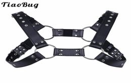 TiaoBug Faux Cuir Réglable Sexy Ceinture De Bondage Hommes Corps Poitrine Harnais Oring Connecté Érotique Hommes BDSM Bondage Party Lingerie1777005