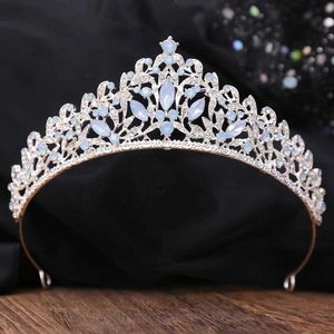 Tiaras 7 couleurs luxury bleu vert fleur fleur cristal diadème couronne femme robe de mariée reine des cheveux de couronne mariée