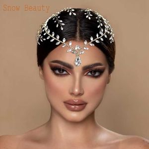 Tiaras A445 Indian Bruidal Hoofdband Water Drop Headwar Wedding Hair Accessories Rhinestone voorhoofd hoofddeksels voor vrouw Pageant Crown Z0220