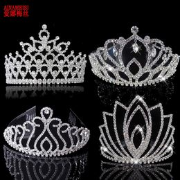 AINAMEISI – diadèmes et couronnes de mariée en cristal de luxe, 9 styles, peigne, bandeaux de concours, grande couronne, bijoux de cheveux de mariage pour femmes, Z0220