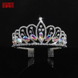 Diadèmes AINAMEISI Luxe Cristal Diadèmes De Mariée Princesse Couronnes Reine Pageant Prom Or Strass Femmes De Mariage Accessoire De Cheveux Z0220