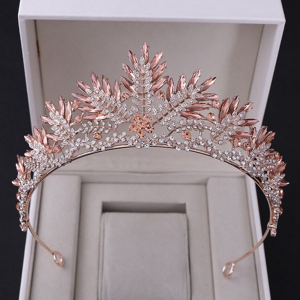 Coiffes et couronnes de mariage de fleur de fleur de feuille de feuille accessoire accessoire de la mariée diadème bijoux pour les coiffes de fête d'anniversaire de quinceanera