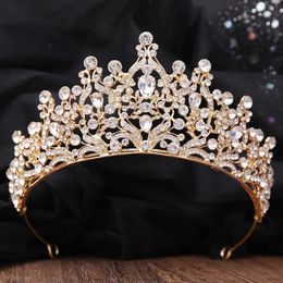Tiaras baroque 6 couleurs ab cristal Tiara Crown for Women Girls Wedding Party Bridal Elegant Queen Hair Dress Accessoires