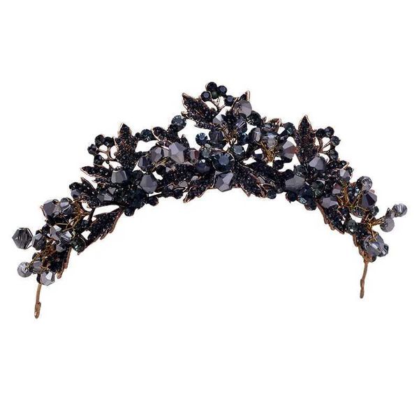 Tiaras Baroque Black Crystal perles