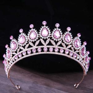 Tiaras Baroque Luxury AB Crystal Tiara Crown Hair Bijoux Diadem Birthday Party Mariage Gift Rhinaistone Bridal Crown Accessoires