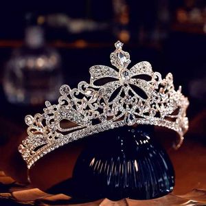 Tiaras Baroque Luxury Bowknot Crystal Tiara Crown For Women Girls Wedd