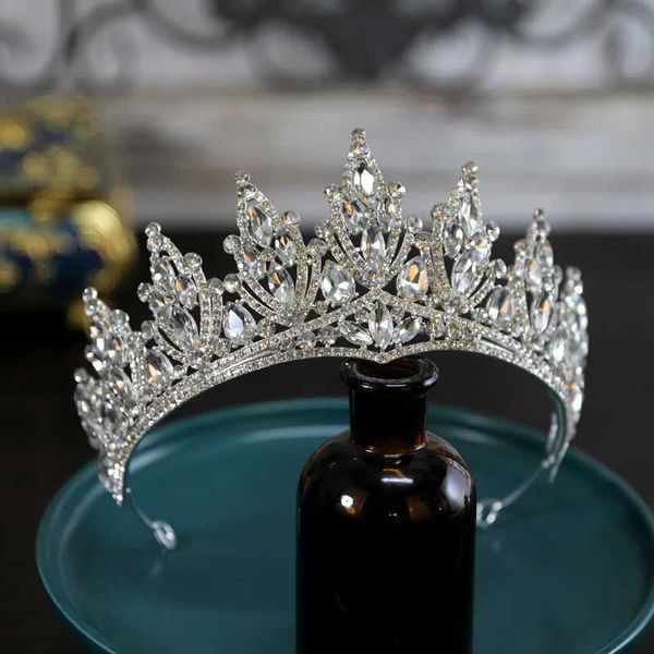Tiaras barroque lujo cristal coreano corona corona para mujeres princesa princesa vestida de novia corona accesorios para fiestas de cabello nupcial