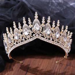 Tiaras Baroque Princess Queen Opal Crystal Tiara Crown Nouveau cadeau Elegant Headwear Tiara Wedding Hair Dress Accessoires