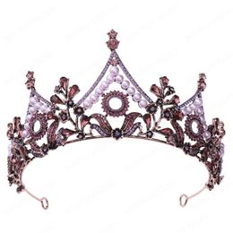 Tiaras Bridal Black Crown Headwar Wedding Birthday hoofdtooi Rhinestones retro luxe haaraccessoires voor vrouwelijke drop levering Jood Dhzes