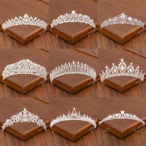 Tiaras Tiara nupcial Corona para el cabello Accesorios para el cabello de boda para mujer Corona de color plateado para coronas nupciales y tiara Accesorios para mujer Regalo Z0220