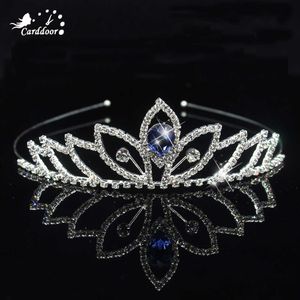 Tiaras carddoor schattige prinses tiara crystal crown headband meisjes minnaar bruids prom crown trouwfeest accessiories haar sieraden z0220