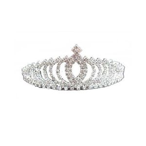 Tiaras Crystal Rhinestone Pearl Hoofdband Bruiloft Bridal Sier Hairwear Party Girls Tiara Flower Hair Bands Accessoires Drop levering Dhnwg