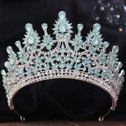 Tiaras Elegant Baroque Luxury Bridal Opal AB Crystal Tiara For Women Girls Gift Wedding Party Queen Crown Hair Dress ACCESSOIRES
