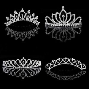 Tiaras elegante bruid kroon kristal kinderen haaraccessoires haar kam rhinestone prinses haarspeld voor meisjes verjaardag bruiloft tiara z0220