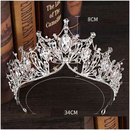 Tiaras Elegant Crystal Bridal Tiara Rhinestone Hair sieraden Kronen vrouwen kroon koningin prinses hoofdtraden accessoires drop levering haar dh6bq