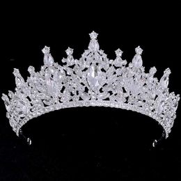 Tiaras elegante luxe zilveren kleur water drop crystal kroon tiara voor vrouwen bruidspartij bruids koningin parel kroon haar sieraden